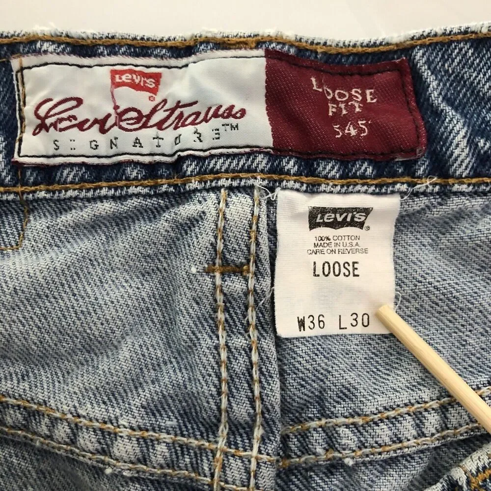 Levi Strauss 545 Jeans Mens 36 30 Blue Vintage Brown Tab 1995 Loose Fit
